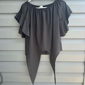 Lucky Brand Black Off-Shoulder Top